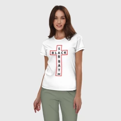 Женская пижама с белой футболкой хлопок Black Sabbath - фото 2