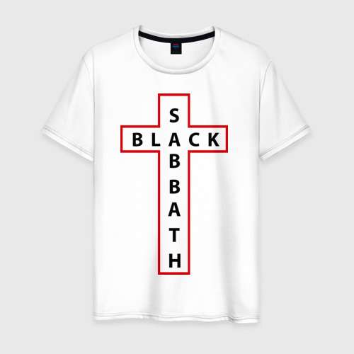 Мужская футболка из хлопка с принтом Black Sabbath, вид спереди №1
