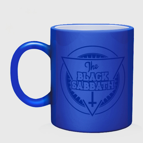 Кружка хамелеон Black Sabbath, цвет белый + синий - фото 3