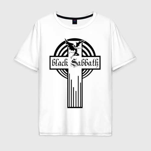 Мужская футболка из хлопка оверсайз с принтом Black Sabbath, вид спереди №1