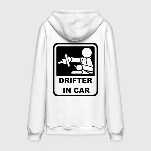 Мужская толстовка хлопок Drifter in car, цвет белый - фото 2