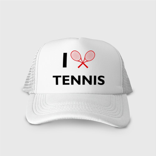 Кепка тракер с сеткой с принтом I Love Tennis, вид спереди №1