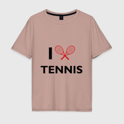 Мужская футболка хлопок Oversize I Love Tennis