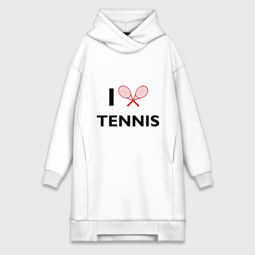 Платье-худи хлопок I Love Tennis, цвет белый