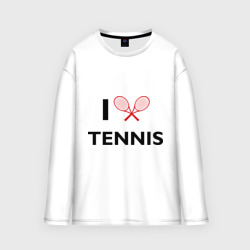 Мужской лонгслив oversize хлопок I Love Tennis