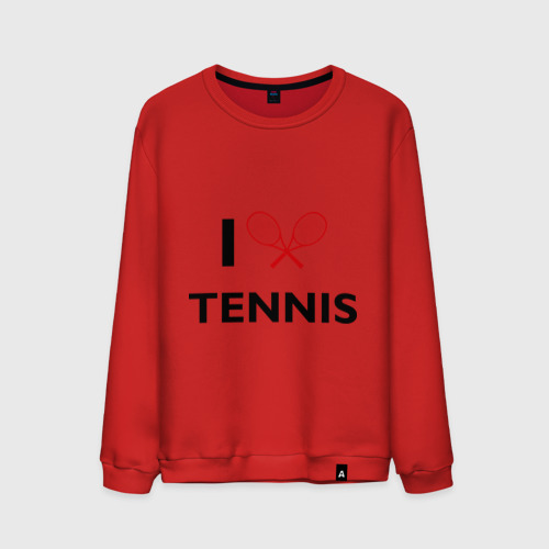 Мужской свитшот хлопок I Love Tennis, цвет красный