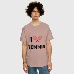 Мужская футболка хлопок Oversize I Love Tennis - фото 2