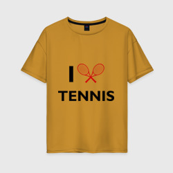 Женская футболка хлопок Oversize I Love Tennis