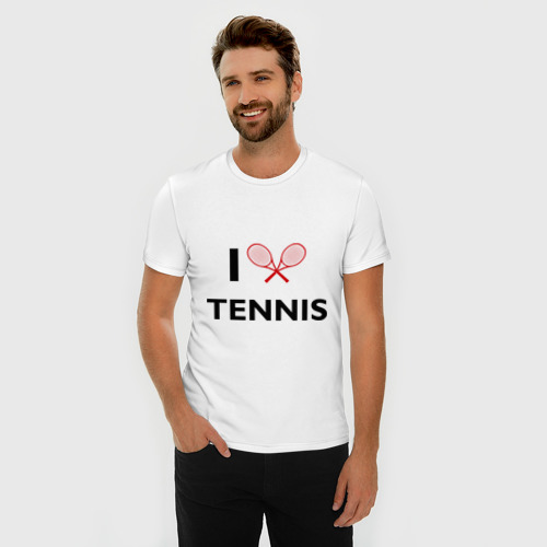 Мужская футболка хлопок Slim I Love Tennis - фото 3