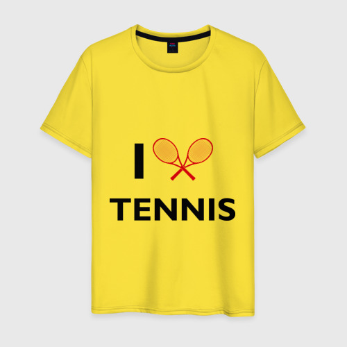 Мужская футболка хлопок I Love Tennis, цвет желтый