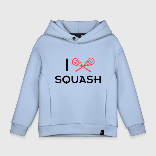 Детское худи Oversize хлопок I love squash, цвет мягкое небо