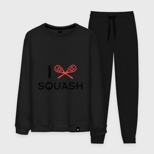 Мужской костюм хлопок I love squash, цвет черный