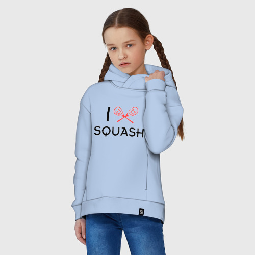 Детское худи Oversize хлопок I love squash, цвет мягкое небо - фото 3