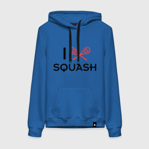 Женская толстовка хлопок I love squash, цвет синий