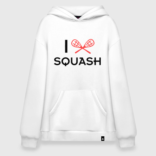 Худи SuperOversize хлопок I love squash, цвет белый