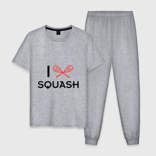 Мужская пижама хлопок I love squash, цвет меланж