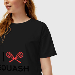 Женская футболка хлопок Oversize I love squash - фото 2