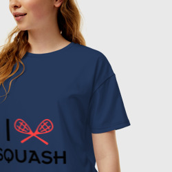 Женская футболка хлопок Oversize I love squash - фото 2