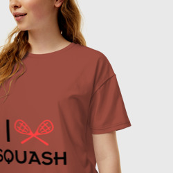 Женская футболка хлопок Oversize I love squash - фото 2