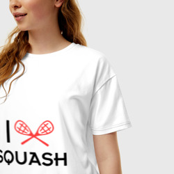 Женская футболка хлопок Oversize I love squash - фото 2