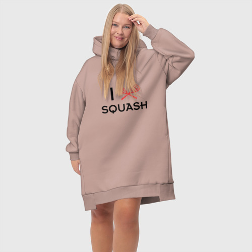 Платье-худи хлопок I love squash, цвет пыльно-розовый - фото 6