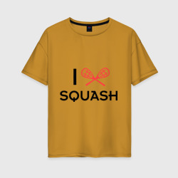 Женская футболка хлопок Oversize I love squash