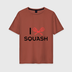 Женская футболка хлопок Oversize I love squash