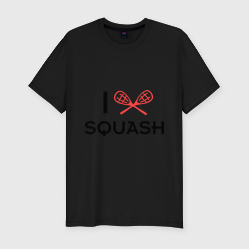 Мужская футболка хлопок Slim I love squash, цвет черный