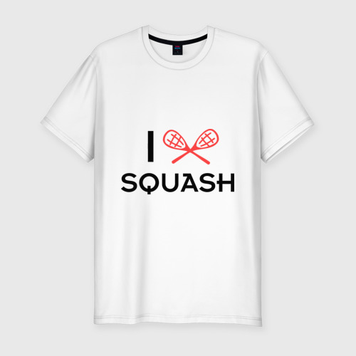 Мужская футболка хлопок Slim I love squash, цвет белый