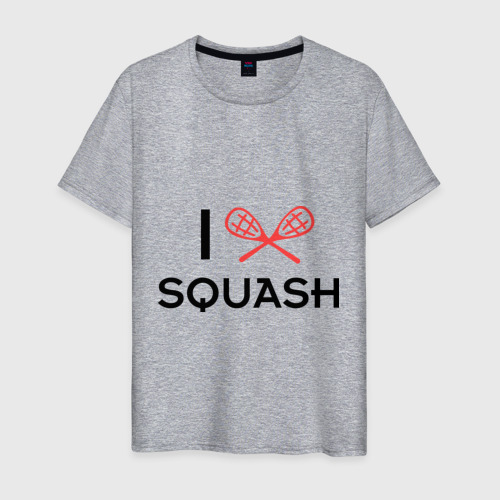 Мужская футболка хлопок I love squash, цвет меланж