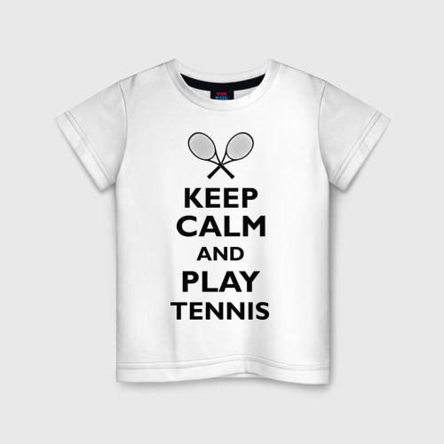 Детская футболка хлопок Play tennis, цвет белый