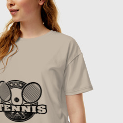 Женская футболка хлопок Oversize Tennis - фото 2