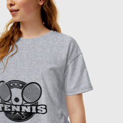 Женская футболка хлопок Oversize Tennis - фото 2