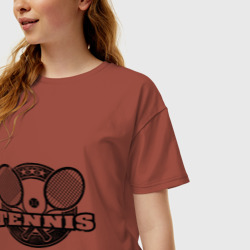 Женская футболка хлопок Oversize Tennis - фото 2