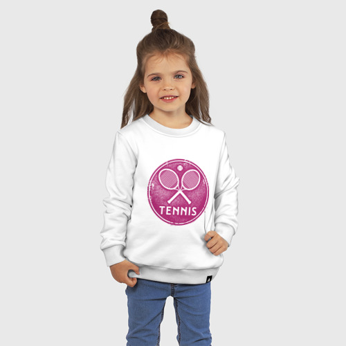 Детский свитшот хлопок Tennis, цвет белый - фото 3