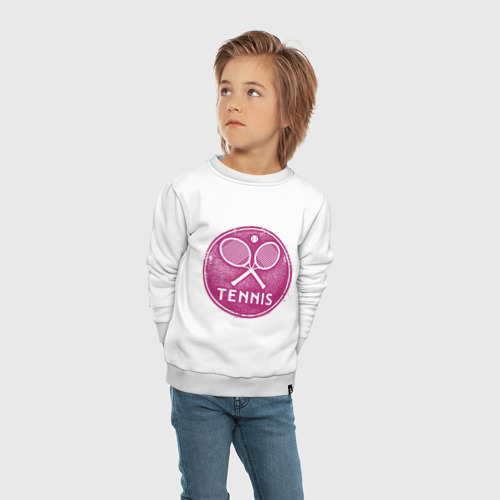 Детский свитшот хлопок Tennis, цвет белый - фото 5
