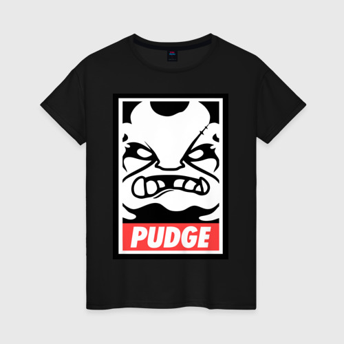 Женская футболка хлопок Pudge Dota2, цвет черный