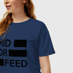 Женская футболка хлопок Oversize Mid or feed - фото 2