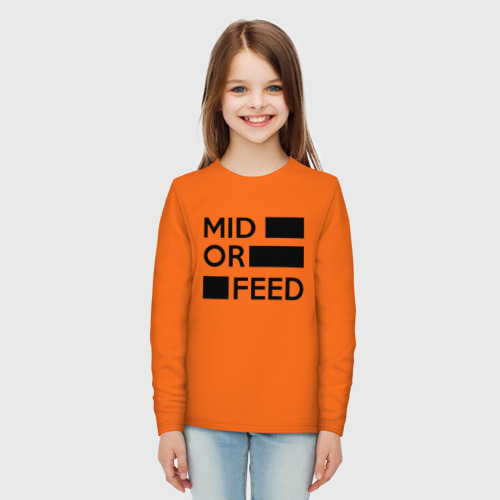 Детский лонгслив хлопок Mid or feed, цвет оранжевый - фото 5