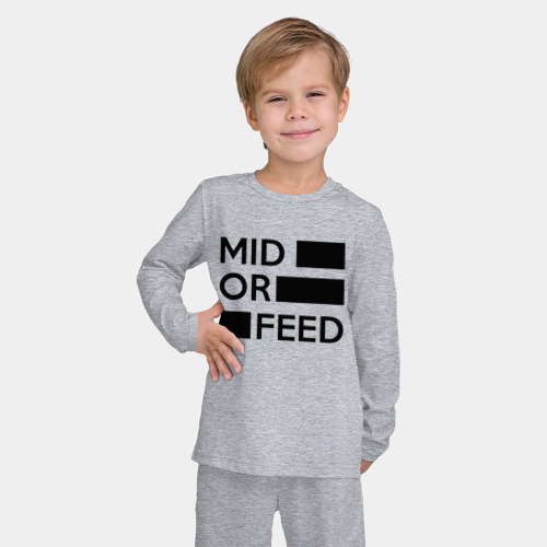 Детская пижама с лонгсливом хлопок Mid or feed, цвет меланж - фото 3