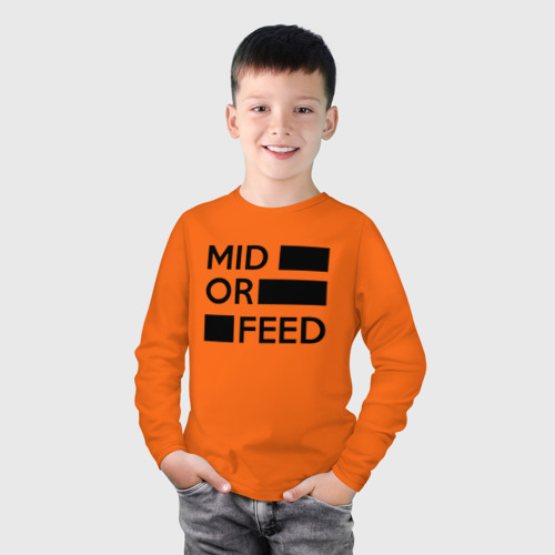 Детский лонгслив хлопок Mid or feed, цвет оранжевый - фото 3