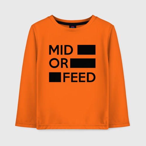 Детский лонгслив хлопок Mid or feed, цвет оранжевый