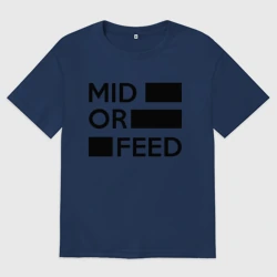Женская футболка хлопок Oversize Mid or feed