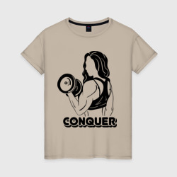 Женская футболка хлопок Conquer