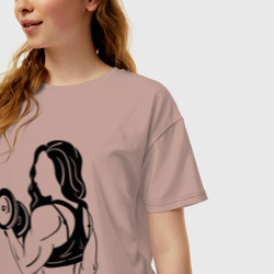 Женская футболка хлопок Oversize Conquer - фото 2