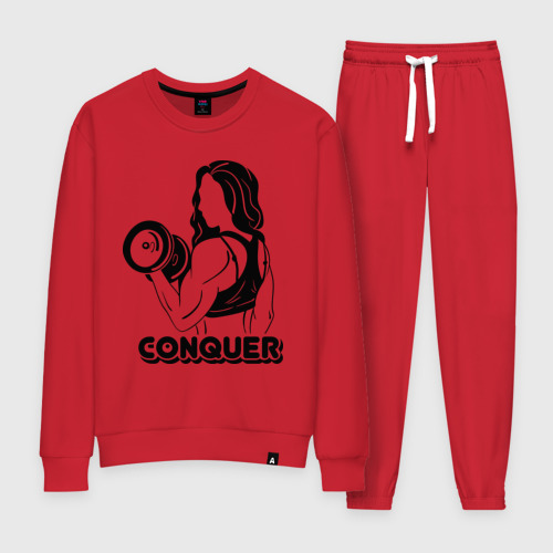 Женский костюм хлопок Conquer, цвет красный