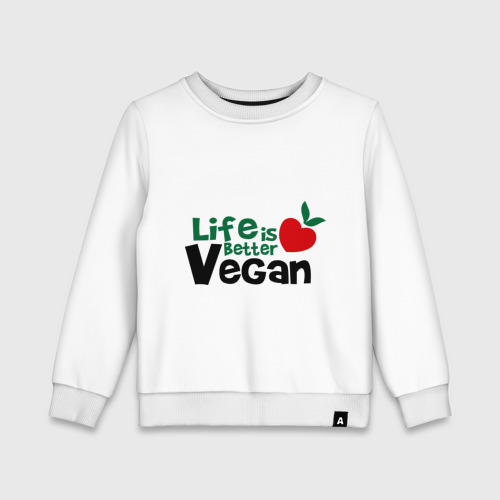 Детский свитшот хлопок Vegan life is better