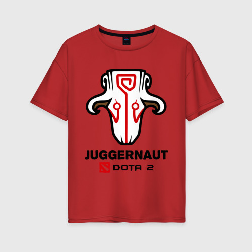 Женская футболка хлопок Oversize Juggernaut Dota2, цвет красный