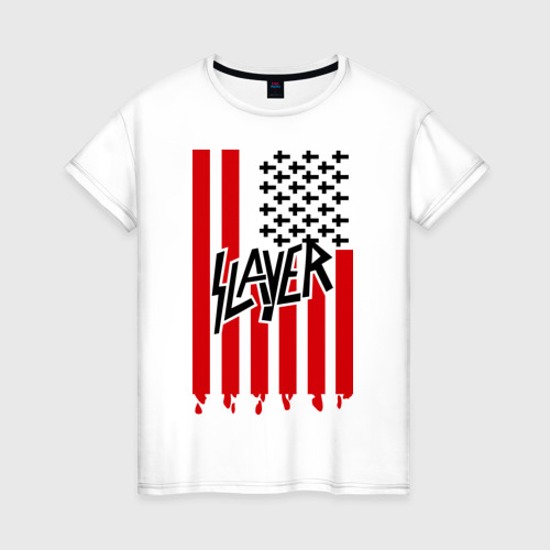 Женская футболка хлопок Slayer flag