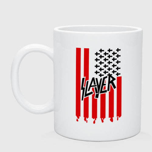 Кружка керамическая Slayer flag, цвет белый